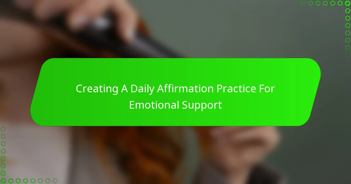 Creating A Daily Affirmation Practice For Emotional Support