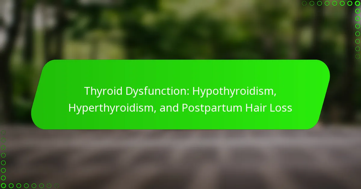 Thyroid Dysfunction: Hypothyroidism, Hyperthyroidism, and Postpartum Hair Loss