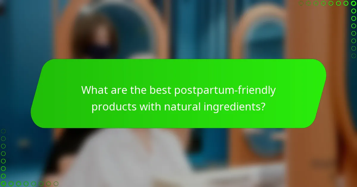 What are the best postpartum-friendly products with natural ingredients?