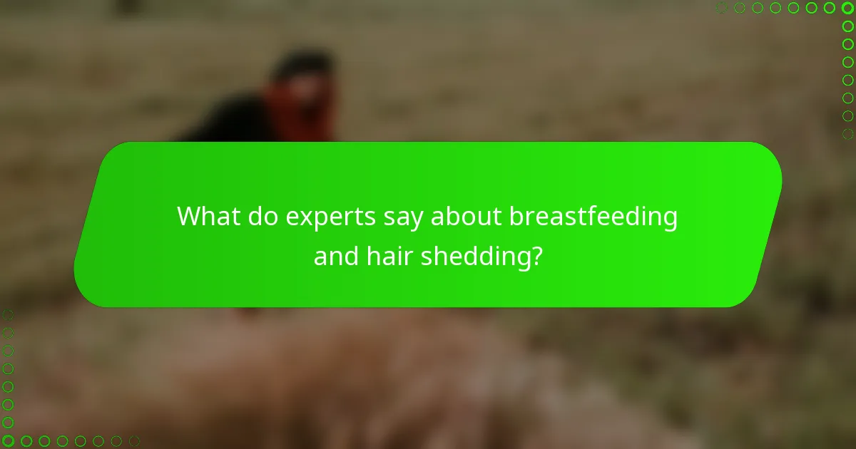 What do experts say about breastfeeding and hair shedding?