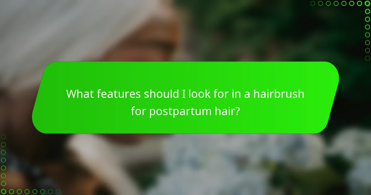 What features should I look for in a hairbrush for postpartum hair?